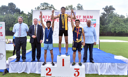 Top national athlete Shajar Abbas wins 100 meter race