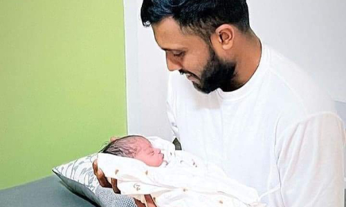 Kusal Mendis enjoys fatherhood for first time