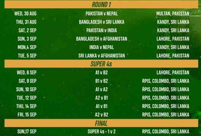 Asia Cup: Pakistan to clash Nepal in opener on August 30, 2023