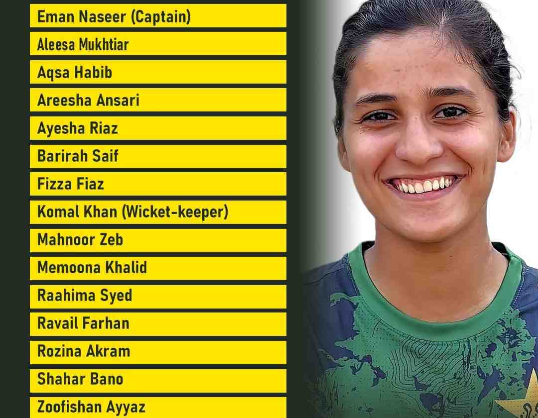 Eman Naseer to lead Pakistan Women’s U19 against Bangladesh in T20 series
