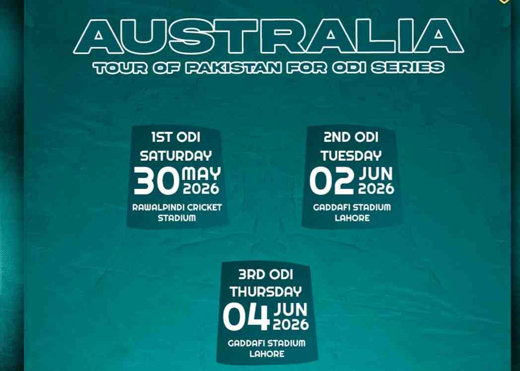 Pakistan to host Australia for three-match ODI series