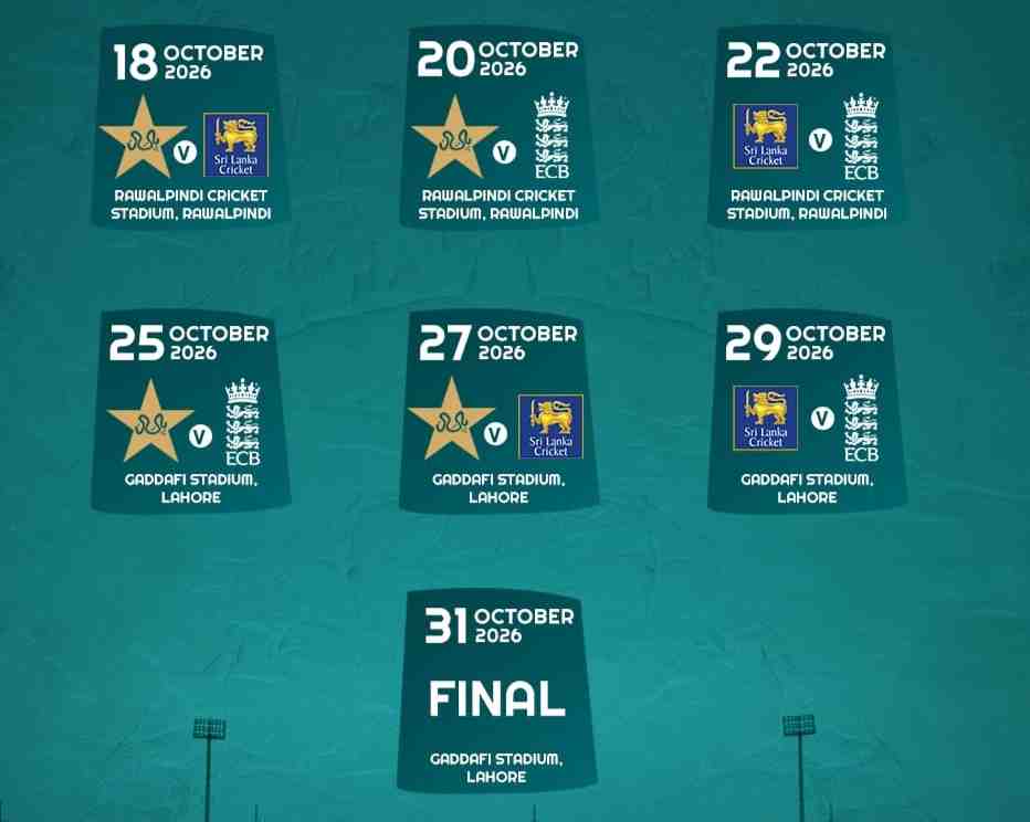 Pakistan to host Sri Lanka and England for T20Is, ODI tri-series and Tests