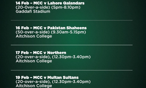 PCB announces MCC itinerary