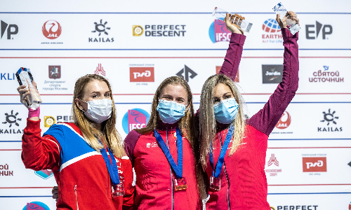 Fastest Climbers: Danyil Boldyrew and Natalia Kaluka on top