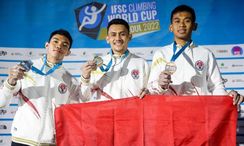 IFSC World Cup: Indonesia sweeps speed podium on the opening day