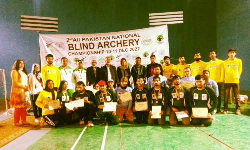Tenveer wins gold in All Pakistan National Blind Archery Championship