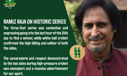 Chairman PCB Ramiz Raja congratulates Australia and Pakistan cricket teams