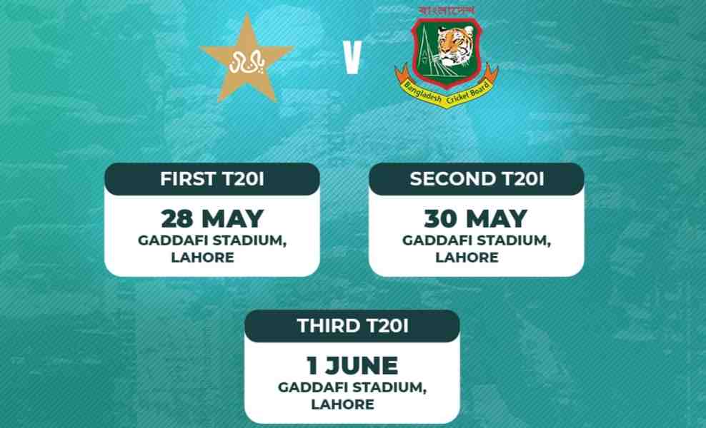 PCB confirms revised schedule for T20I series against Bangladesh