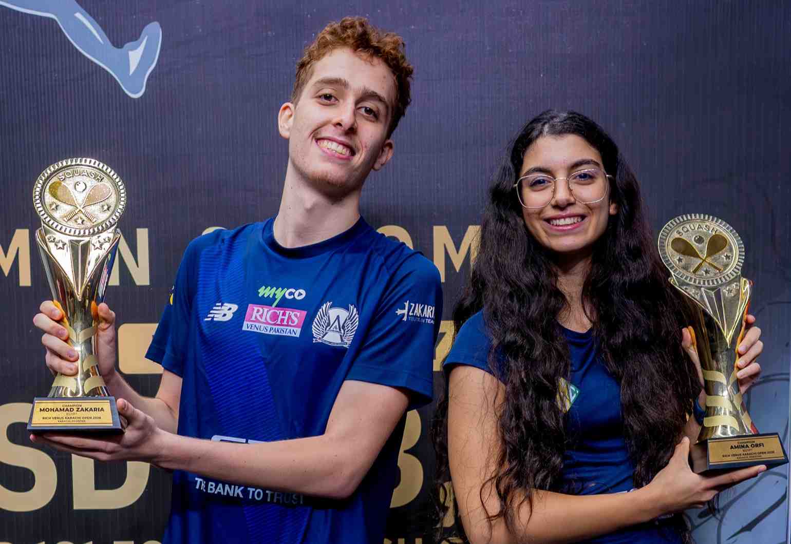 Mohammad Zakaria and Amina Orfi clinch Karachi Open titles