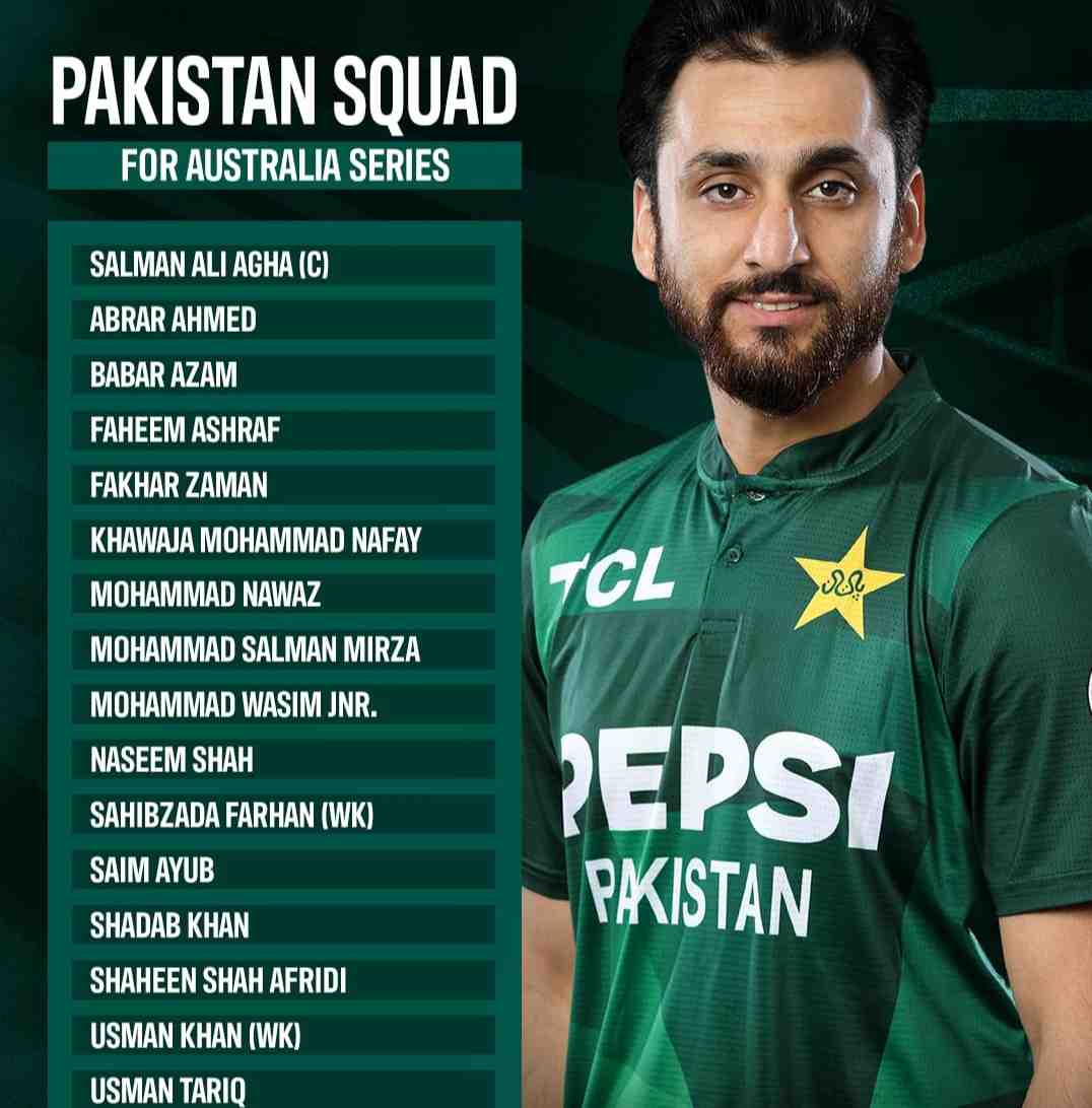 Pakistan unveil 16-member squad for T20I series against Australia